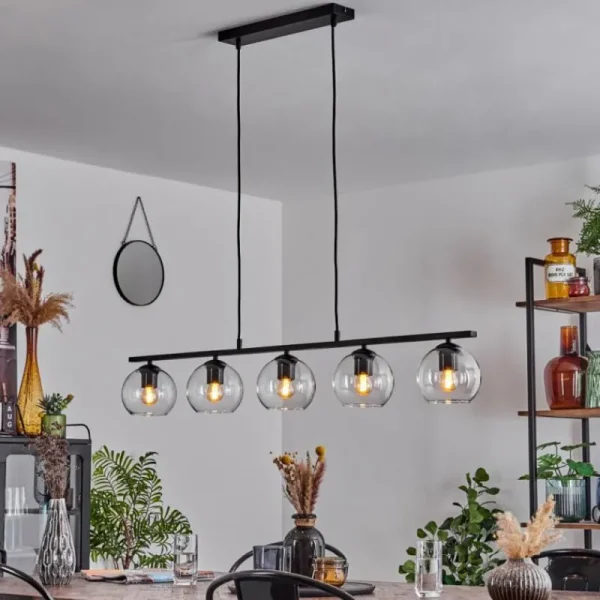 hofstein Suspension Verre 15 cm Koyoto Clair, 5 lumières* Lampes En Verre