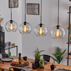 hofstein Suspension Verre 25 cm Koyoto Clair, 4 lumières* Lampes En Verre