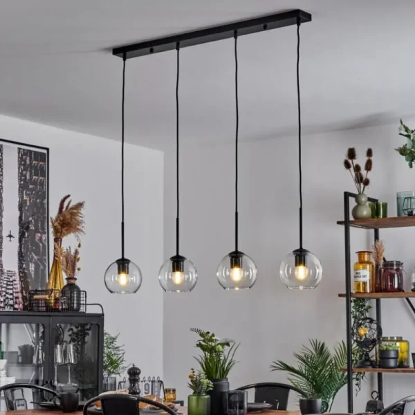 hofstein Suspension Verre 15 cm Koyoto Clair, 4 lumières* Lampes En Verre