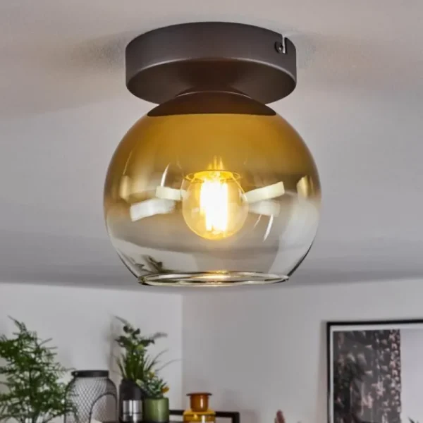 hofstein Suspension Verre 15 cm Koyoto Or, Clair, 1 lumière* Lampes En Verre