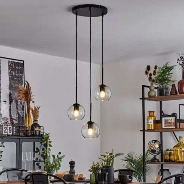 hofstein Suspension Verre 15 cm Koyoto Clair, 3 lumières* Lampes En Verre