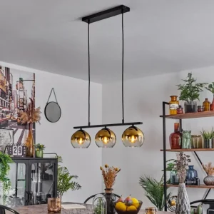hofstein Suspension Verre 15 cm Koyoto Or, Clair, 3 lumières* Lampes En Verre
