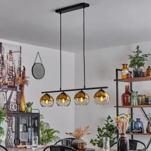 hofstein Suspension Verre 15 cm Koyoto Ambre, 4 lumières* Lampes En Verre