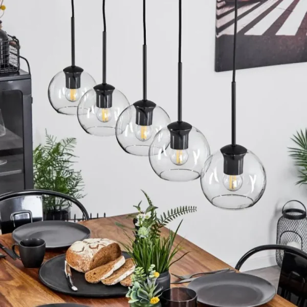 hofstein Suspension Verre 15 cm Koyoto Clair, 5 lumières* Lampes En Verre
