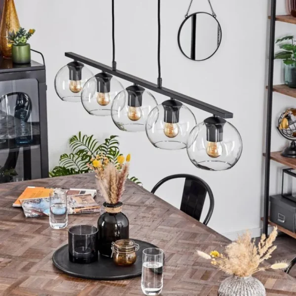 hofstein Suspension Verre 15 cm Koyoto Clair, 5 lumières* Lampes En Verre