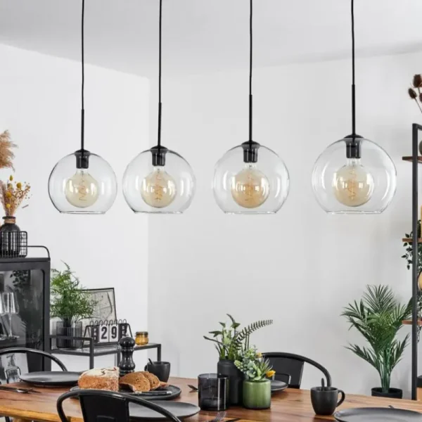 hofstein Suspension Verre 25 cm Koyoto Clair, 4 lumières* Lampes En Verre