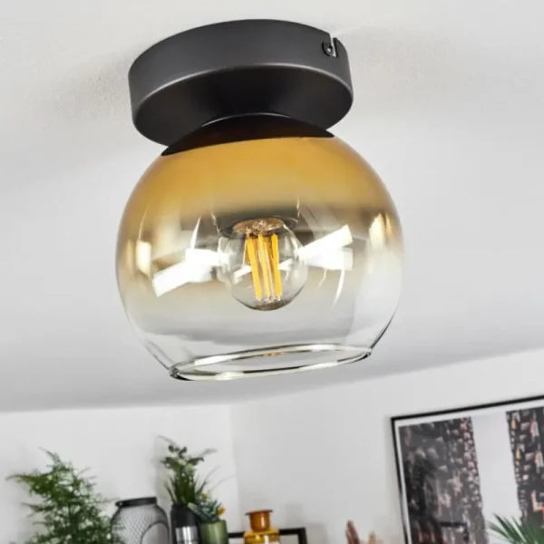 hofstein Suspension Verre 15 cm Koyoto Or, Clair, 1 lumière* Lampes En Verre