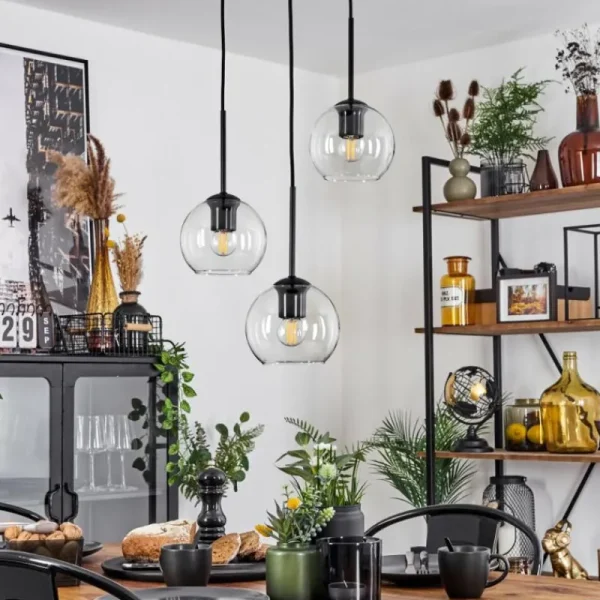 hofstein Suspension Verre 15 cm Koyoto Clair, 3 lumières* Lampes En Verre
