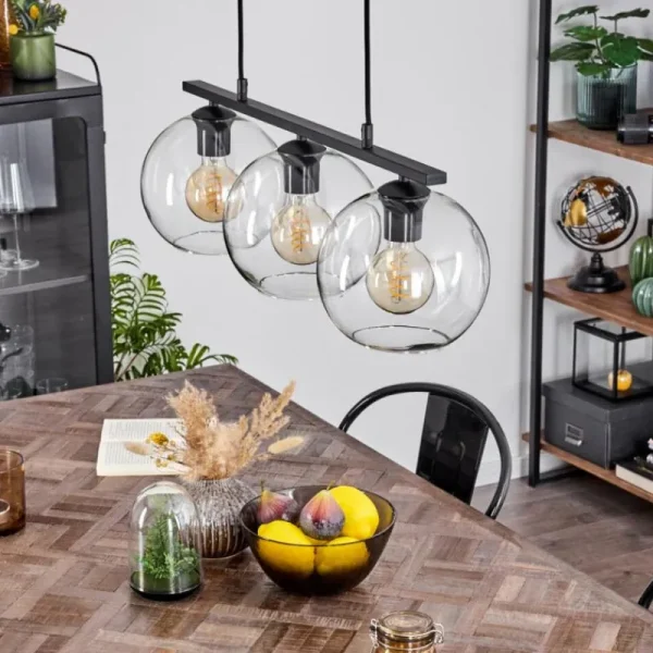 hofstein Suspension Verre 20 cm Koyoto Clair, 3 lumières* Lampes En Verre
