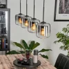 hofstein Suspension Verre 15 cm Lauden Clair, Fumé, 4 lumières* Lampes Modernes