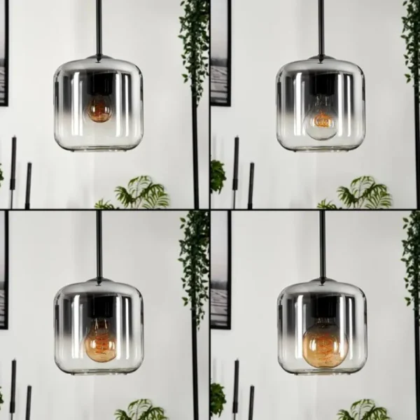 hofstein Suspension Verre 15 cm Lauden Clair, Fumé, 5 lumières* Lampes Modernes