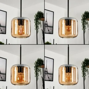 hofstein Suspension Verre 15 cm Lauden Ambre, 1 lumière* Lampes En Verre