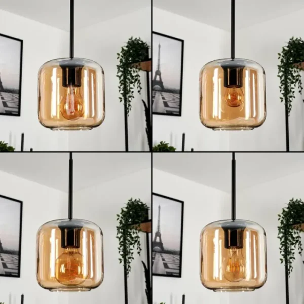 hofstein Suspension Verre 15 cm Lauden Ambre, 1 lumière* Lampes En Verre