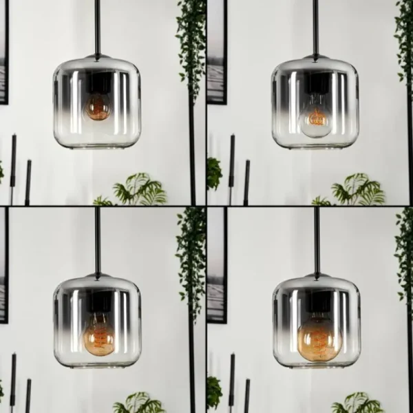 hofstein Suspension Verre 15 cm Lauden Clair, Fumé, 3 lumières* Lampes Modernes