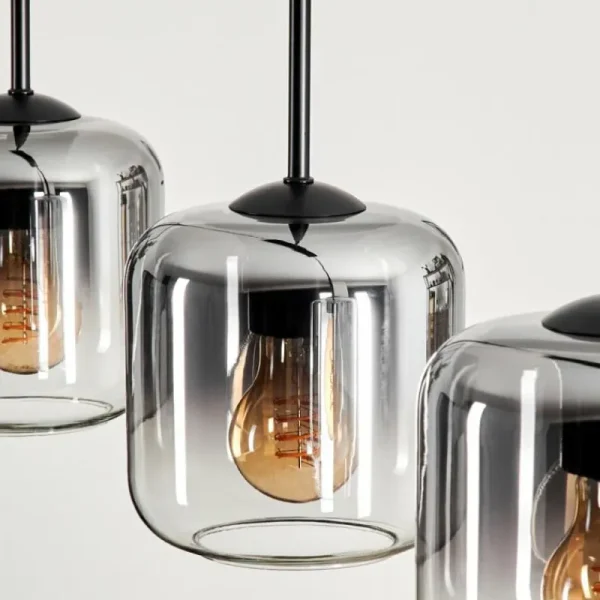 hofstein Suspension Verre 15 cm Lauden Clair, Fumé, 4 lumières* Lampes Modernes