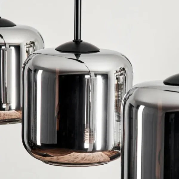 hofstein Suspension Verre 15 cm Lauden Chrome, Fumé, 3 lumières* Lampes Modernes