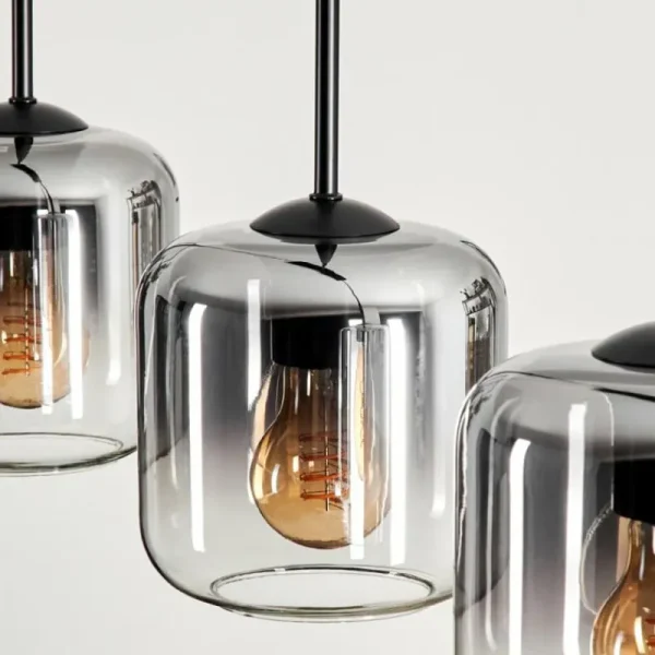 hofstein Suspension Verre 15 cm Lauden Clair, Fumé, 5 lumières* Lampes Modernes
