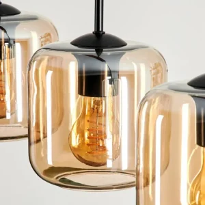 hofstein Suspension Verre 15 cm Lauden Ambre, 5 lumières* Lampes En Verre