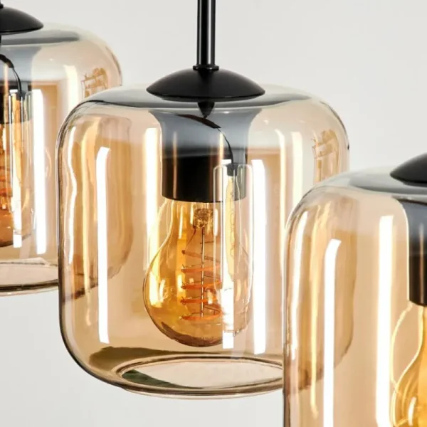 hofstein Suspension Verre 15 cm Lauden Ambre, 5 lumières* Lampes En Verre