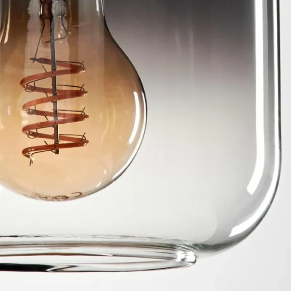 hofstein Suspension Verre 15 cm Lauden Clair, Fumé, 3 lumières* Lampes Modernes