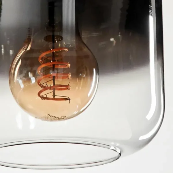 hofstein Suspension Verre 15 cm Lauden Chrome, Clair, Fumé, 1 lumière* Lampes Modernes