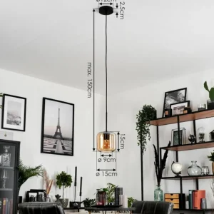 hofstein Suspension Verre 15 cm Lauden Ambre, 1 lumière* Lampes En Verre