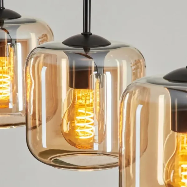 hofstein Suspension Verre 15 cm Lauden Ambre, 5 lumières* Lampes En Verre