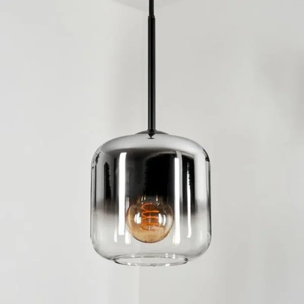 hofstein Suspension Verre 15 cm Lauden Chrome, Clair, Fumé, 1 lumière* Lampes Modernes