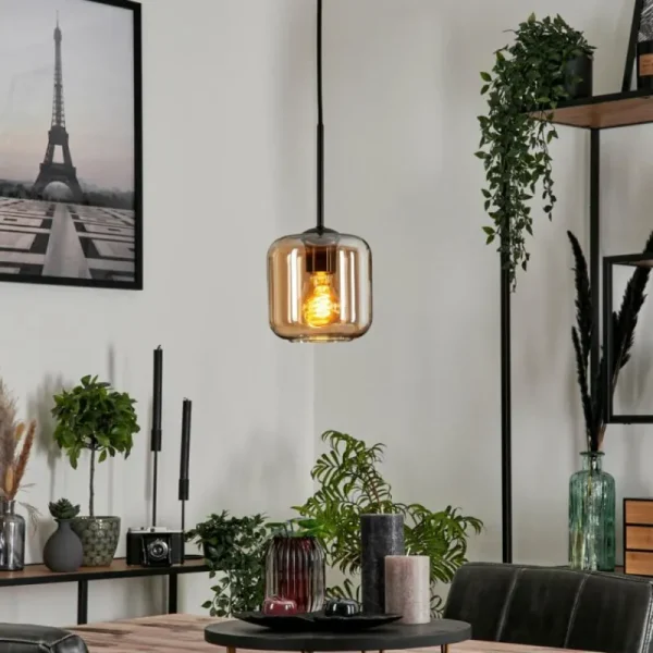 hofstein Suspension Verre 15 cm Lauden Ambre, 1 lumière* Lampes En Verre