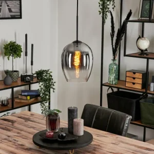 hofstein Suspension Verre 20 cm Vevino Clair, Fumé, 1 lumière* Lampes Modernes