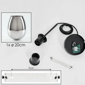 hofstein Suspension Verre 20 cm Vevino Chrome, Fumé, 1 lumière* Lampes Modernes