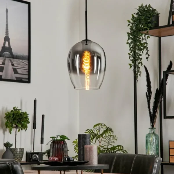hofstein Suspension Verre 20 cm Vevino Clair, Fumé, 1 lumière* Lampes Modernes