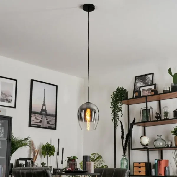 hofstein Suspension Verre 20 cm Vevino Clair, Fumé, 1 lumière* Lampes Modernes