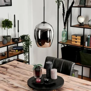 hofstein Suspension Verre 20 cm Vevino Chrome, Fumé, 1 lumière* Lampes Modernes