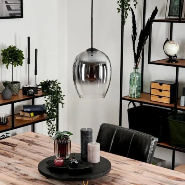 hofstein Suspension Verre 20 cm Vevino Clair, Fumé, 1 lumière* Lampes Modernes