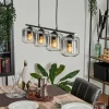 hofstein Suspension Verre 15cm Lauden Clair, Fumé, 4 lumières* Lampes Modernes