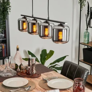 hofstein Suspension Verre 15cm Lauden Fumé, 4 lumières* Lampes Modernes