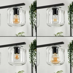 hofstein Suspension Verre 15cm Lauden Clair, 4 lumières* Lampes En Verre
