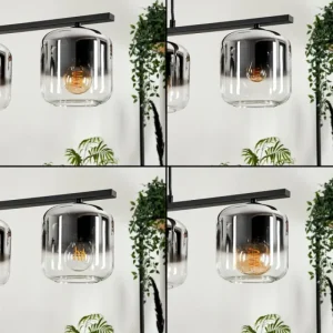hofstein Suspension Verre 15cm Lauden Clair, Fumé, 4 lumières* Lampes Modernes