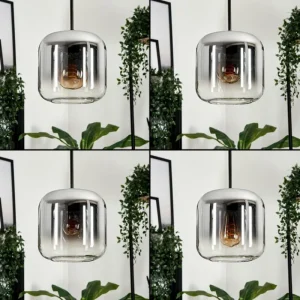 hofstein Suspension Verre 20cm Lauden Clair, Fumé, 1 lumière* Lampes Modernes