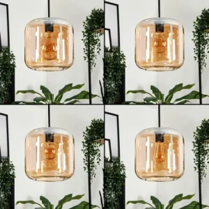 hofstein Suspension Verre 25cm Lauden Ambre, 1 lumière* Lampes En Verre
