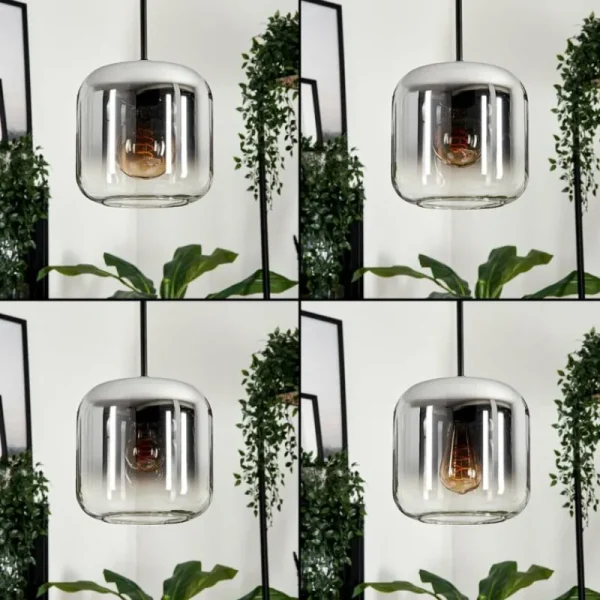 hofstein Suspension Verre 20cm Lauden Clair, Fumé, 1 lumière* Lampes Modernes