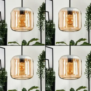 hofstein Suspension Verre 20cm Lauden Ambre, 1 lumière* Lampes En Verre