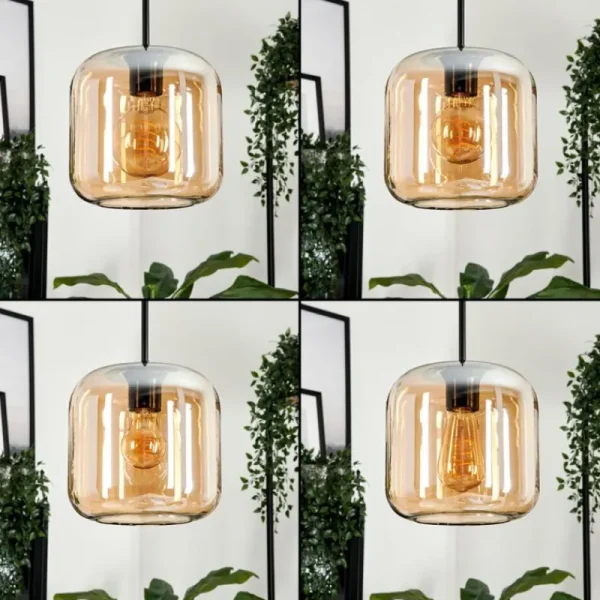 hofstein Suspension Verre 20cm Lauden Ambre, 1 lumière* Lampes En Verre