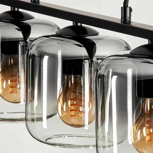 hofstein Suspension Verre 15cm Lauden Clair, Fumé, 4 lumières* Lampes Modernes