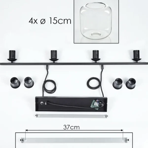hofstein Suspension Verre 15cm Lauden Clair, 4 lumières* Lampes En Verre