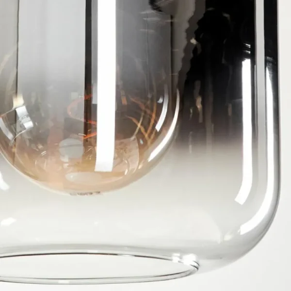 hofstein Suspension Verre 25cm Lauden Chrome, Clair, Fumé, 1 lumière* Lampes Modernes