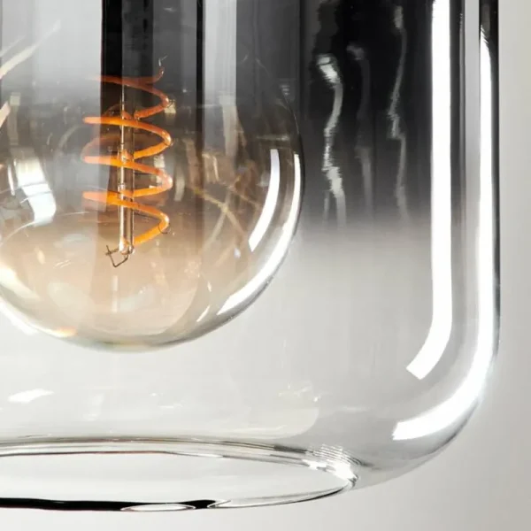 hofstein Suspension Verre 20cm Lauden Chrome, Clair, Fumé, 1 lumière* Lampes Modernes