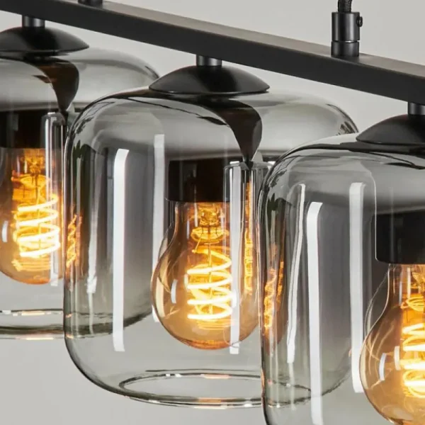 hofstein Suspension Verre 15cm Lauden Clair, Fumé, 4 lumières* Lampes Modernes
