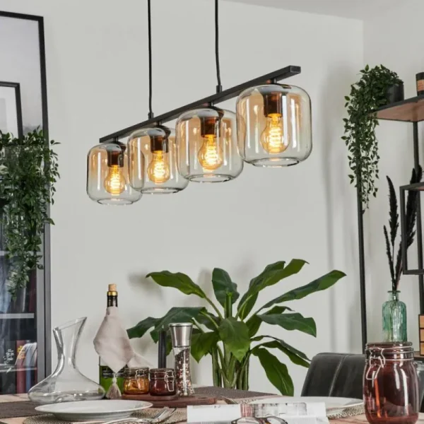 hofstein Suspension Verre 15cm Lauden Clair, 4 lumières* Lampes En Verre